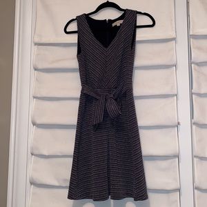 Loft size 2 gray and black striped dress